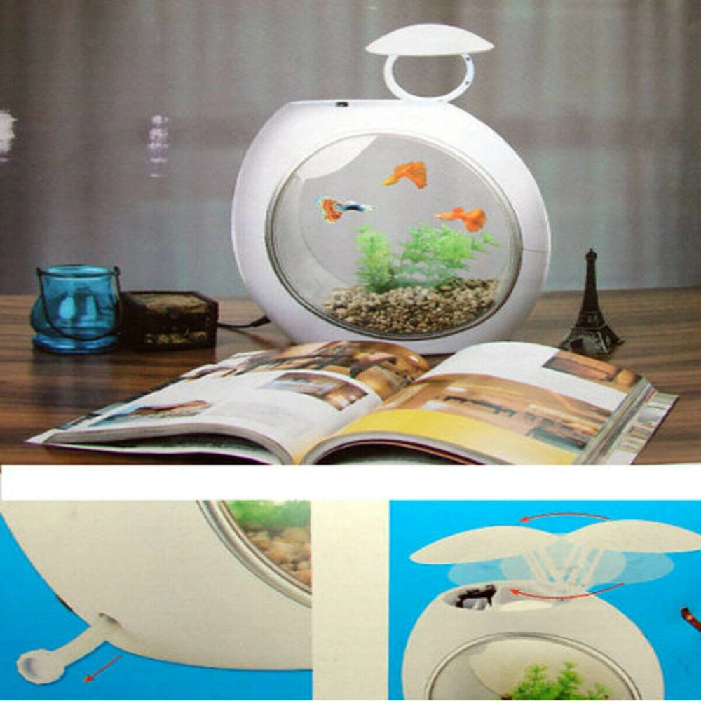 Trade Shop - Acquario Mini Sobo 6.5 Litri Q-3 Luce Led Ovale Pesci Filtrazione Incorporporata -