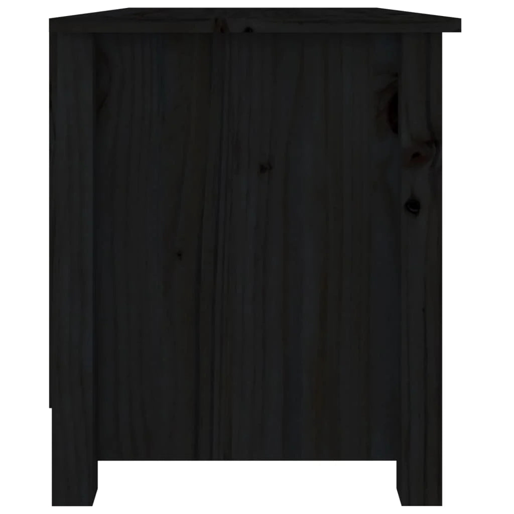 Panca portascarpe/stivali cassettiera scaffale mobiletto portaoggetti per ingresso 70 x 38 x 45,5 cm legno di pino massello nero 02_0022994