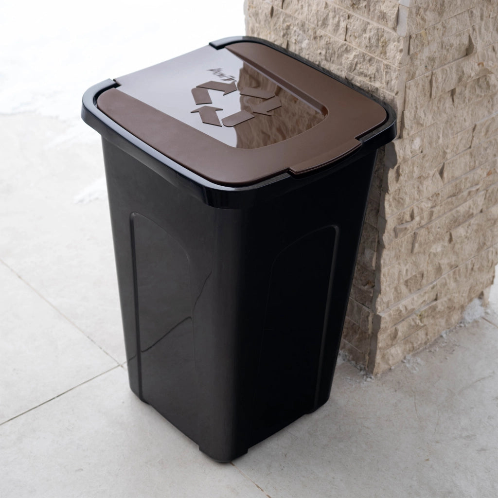Cestino per la raccolta differenziata KADAX 50L Marrone Bio