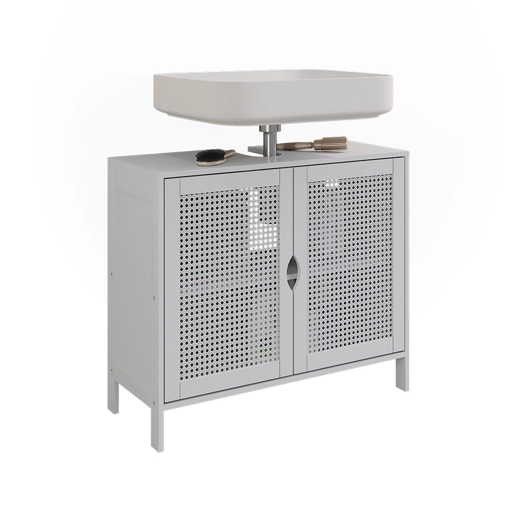 Vicco Mobile sottolavabo per bagno Bianco 68 x 60 cm con 2 porte