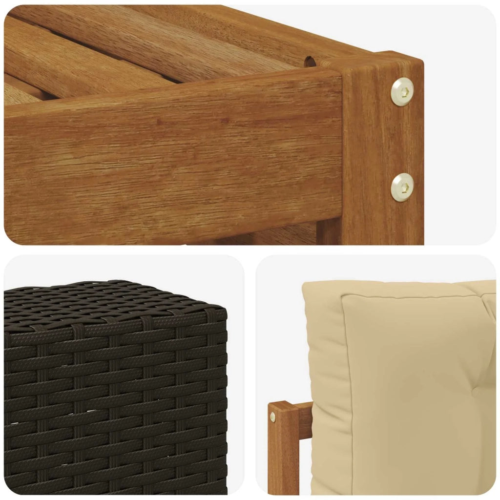 Set di divani da esterno 6 pz Naturale e Beige 3383036