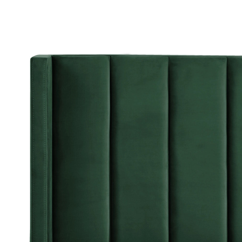 Letto matrimoniale 180 x 200 cm Rete a doghe in velluto verde scuro