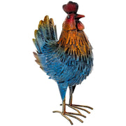 Figura decoración gallo de metal multicolor 22x14x36h cm