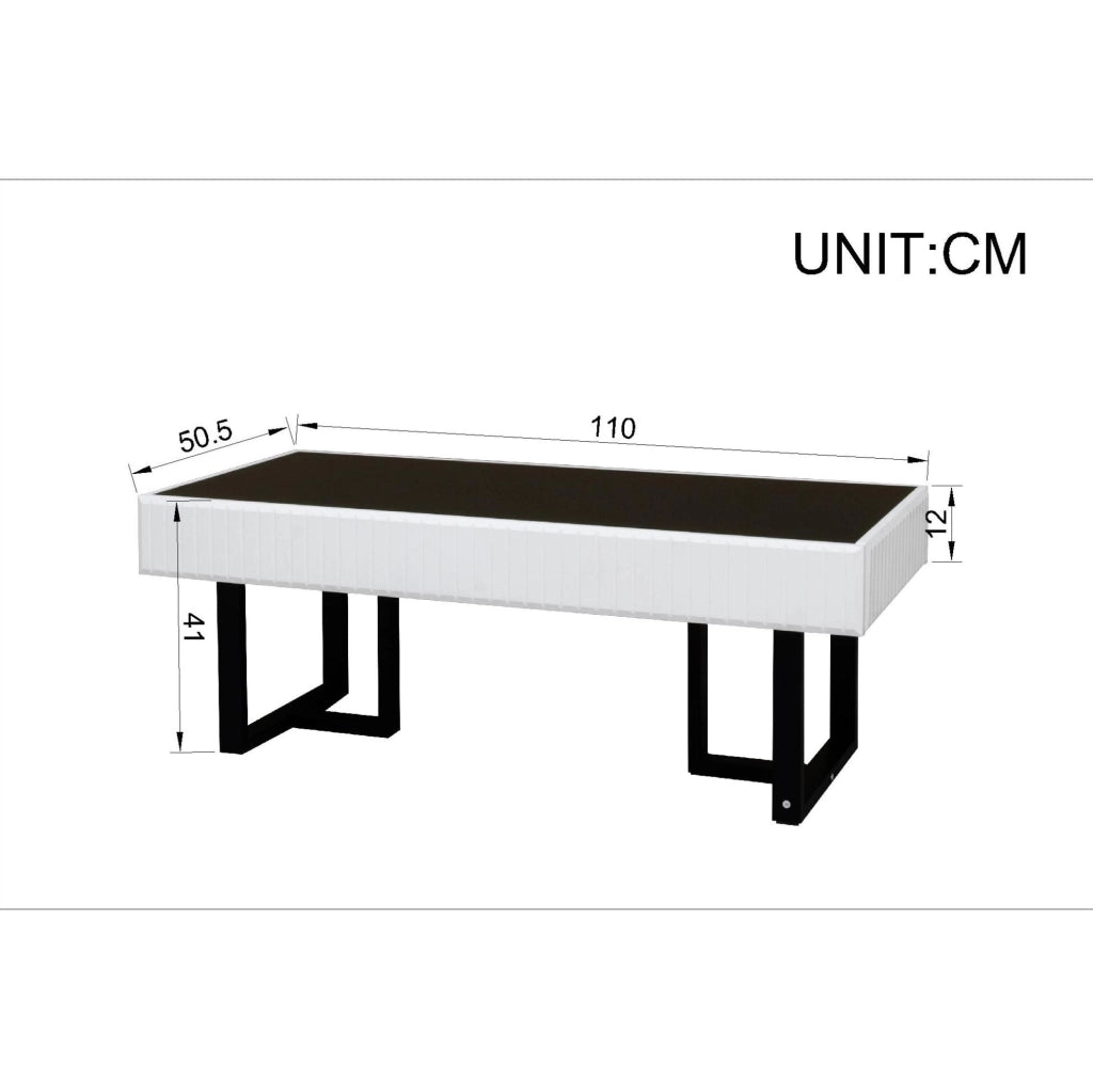 Set tavolino e mobile TV 170x35x47 cm e 110x50，5x41 cm nero/bianco