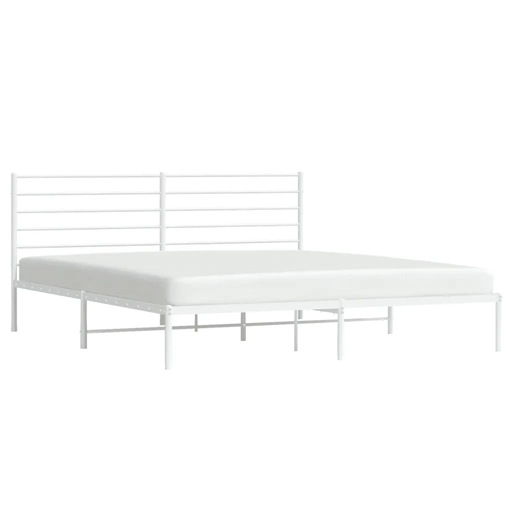 Giroletto con Testiera-Struttura Letto con testiera Metallo Bianco 180x200 cm 457854