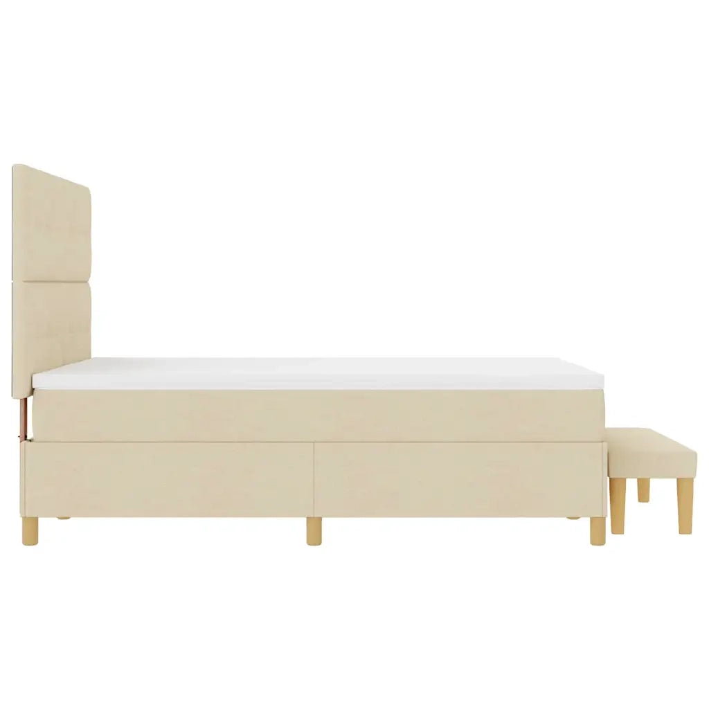 Letto a molle con testiera Crema 200 x 160 cm Tessuto 3344315