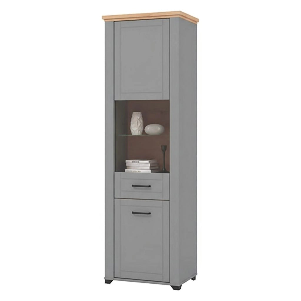 Mobile Espositore Piscinas, Vetrina 4 Ripiani, 60.5x41x194.5h cm Grigio