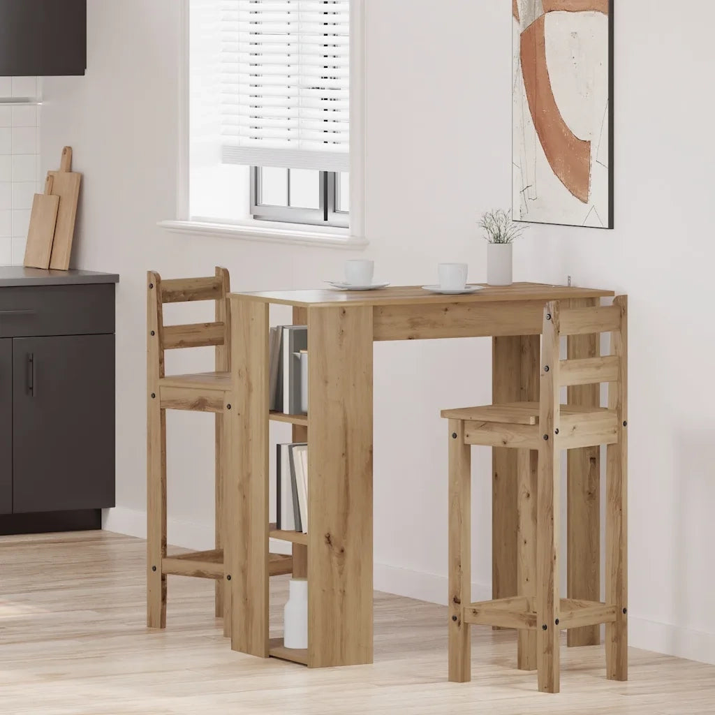 Tavolo Bar Ripiano Rovere Artigianale 102x50x103,5cm Truciolato