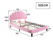 Letto matrimoniale 140x200 cm - Xylo - Testiera a forma di fiore rosa