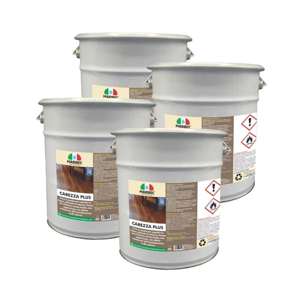 Cera in pasta per superfici in legno CAREZZA PLUS   5LTx4Pz