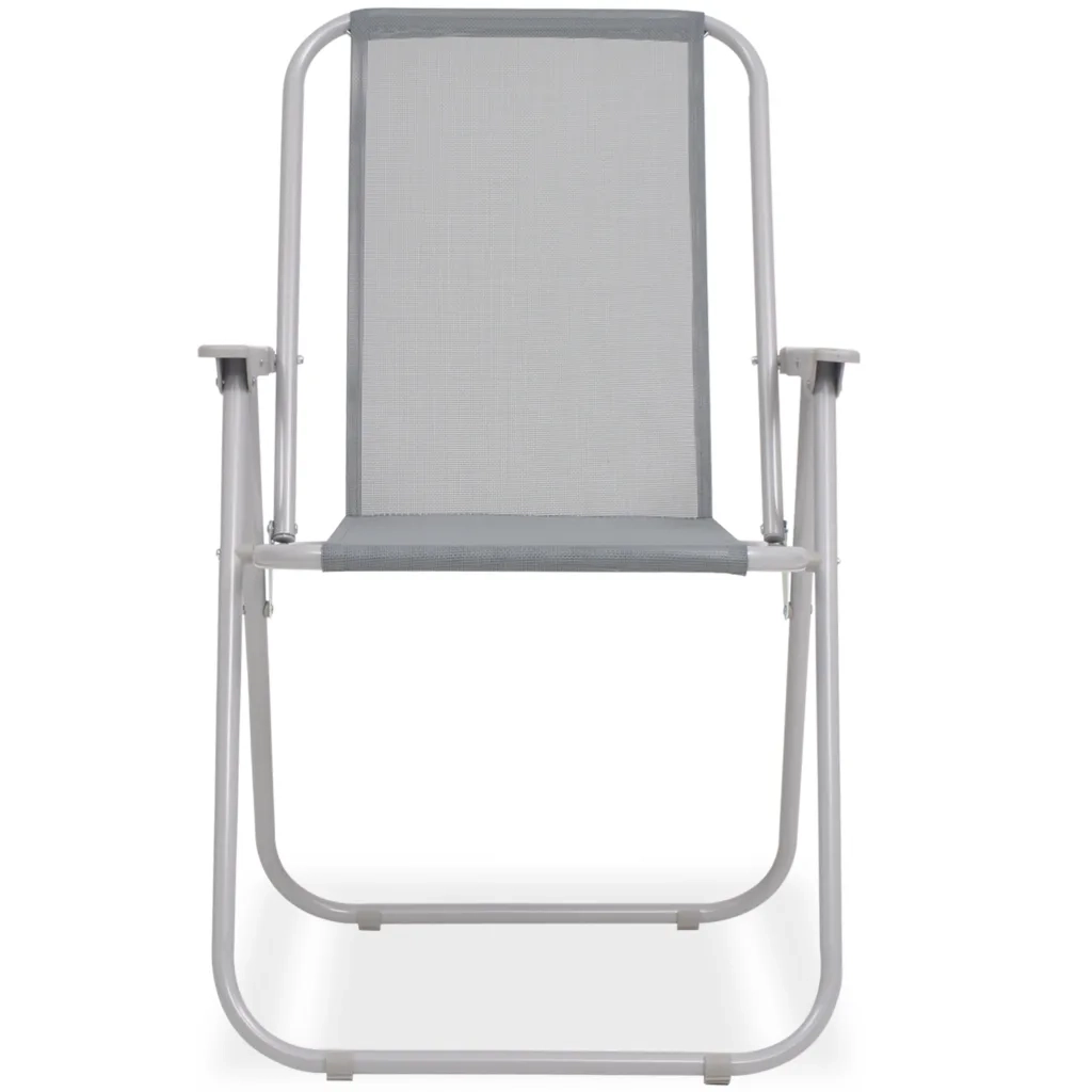 Set da Pranzo da Giardino 6 pz | Set Salotto da Giardino in Acciaio e Textilene Grigio