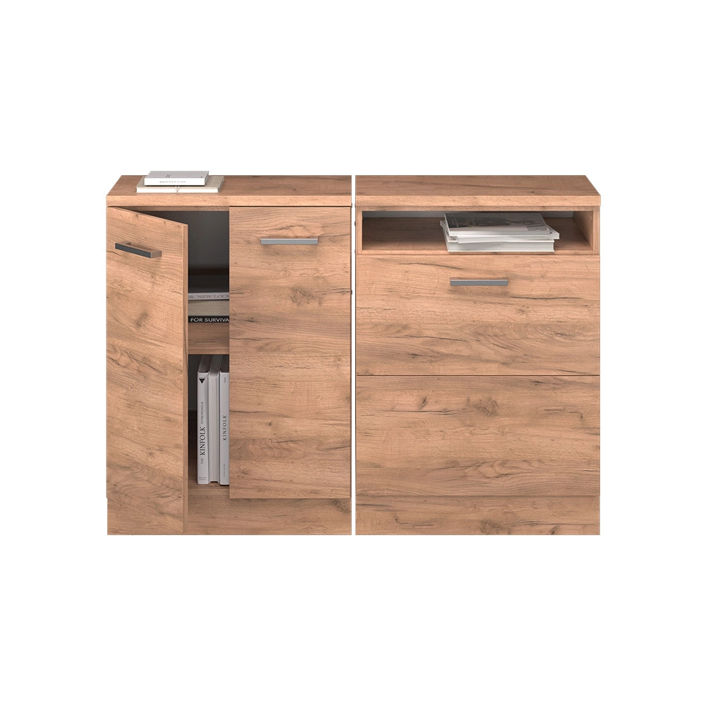 Set di mobili sottotetto Rion Rovere dorato/Rovere dorato 120 cm Set di 2 carcasse armadio profondità 60 cm Vicco