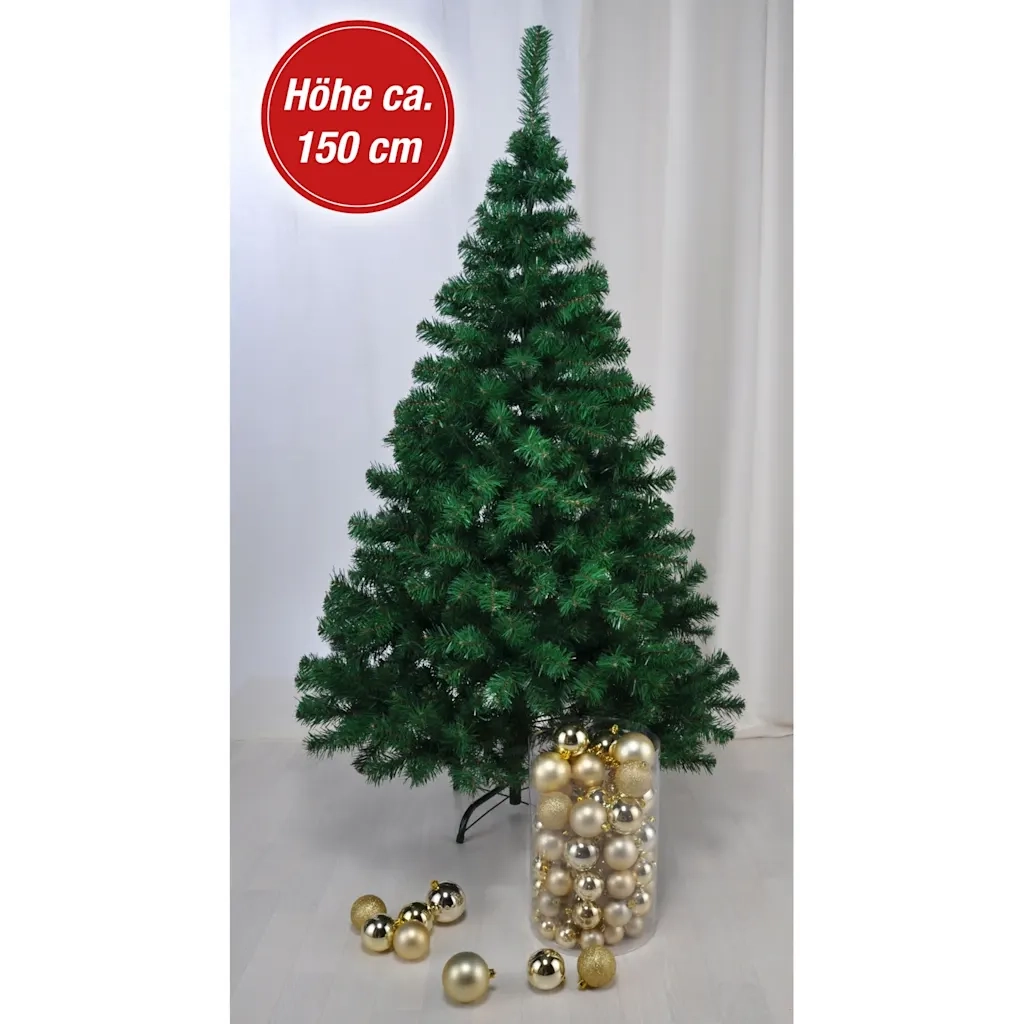 HI Albero di Natale con Supporto in Metallo Verde 150 cmcod mxl 78638