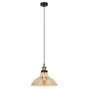 Italux Hubert lampadario loft nero oro vetro acciaio E27