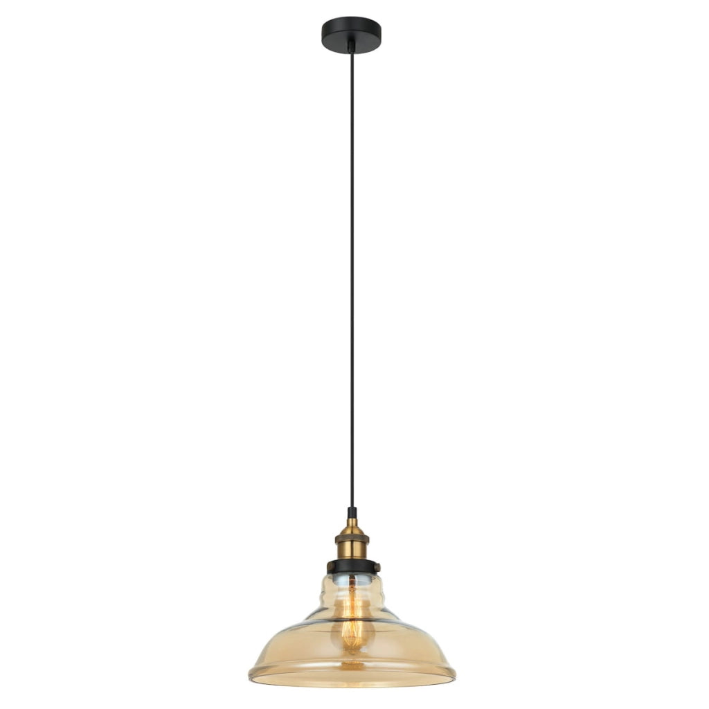 Italux Hubert lampadario loft nero oro vetro acciaio E27