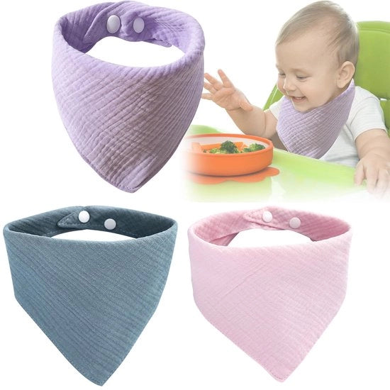 Set di tre fasce per neonati 3-pack Faccia quadrata 4 strati Super assorbenti Fazzoletti per neonati Fazzoletti per bambini Ragazzo Ragazza