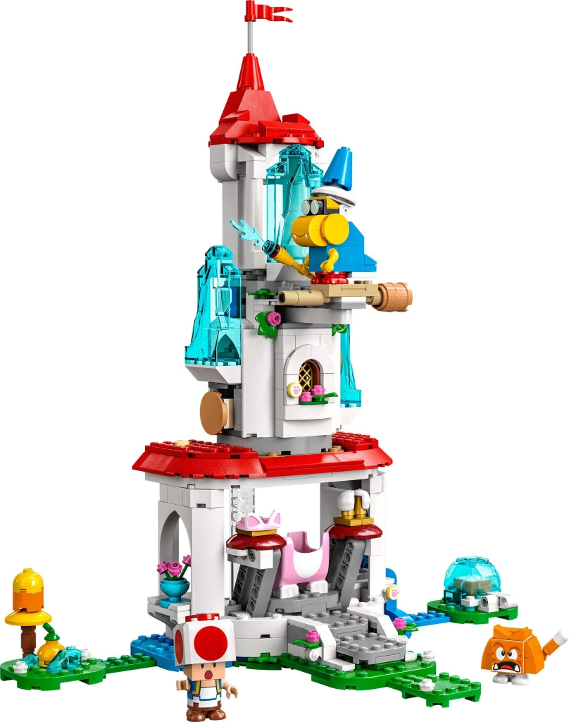 LEGO 71407 Super Mario La Torre di Ghiaccio e il Costume del Gatto Pesca, Set di Espansione, Minifigure di Rospo, Castel
