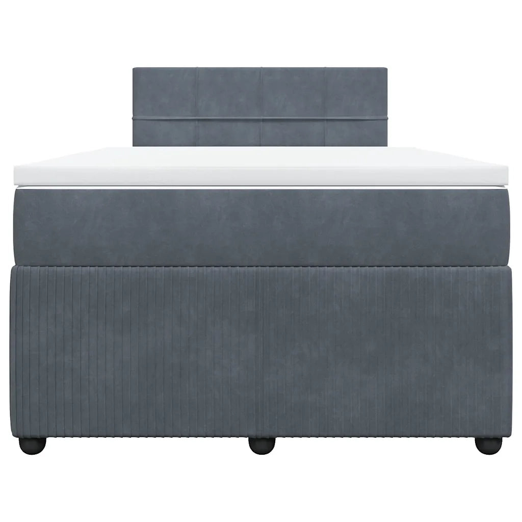 Giroletto a Molle con Materasso Grigio Scuro 120x200 cm Velluto 3287711