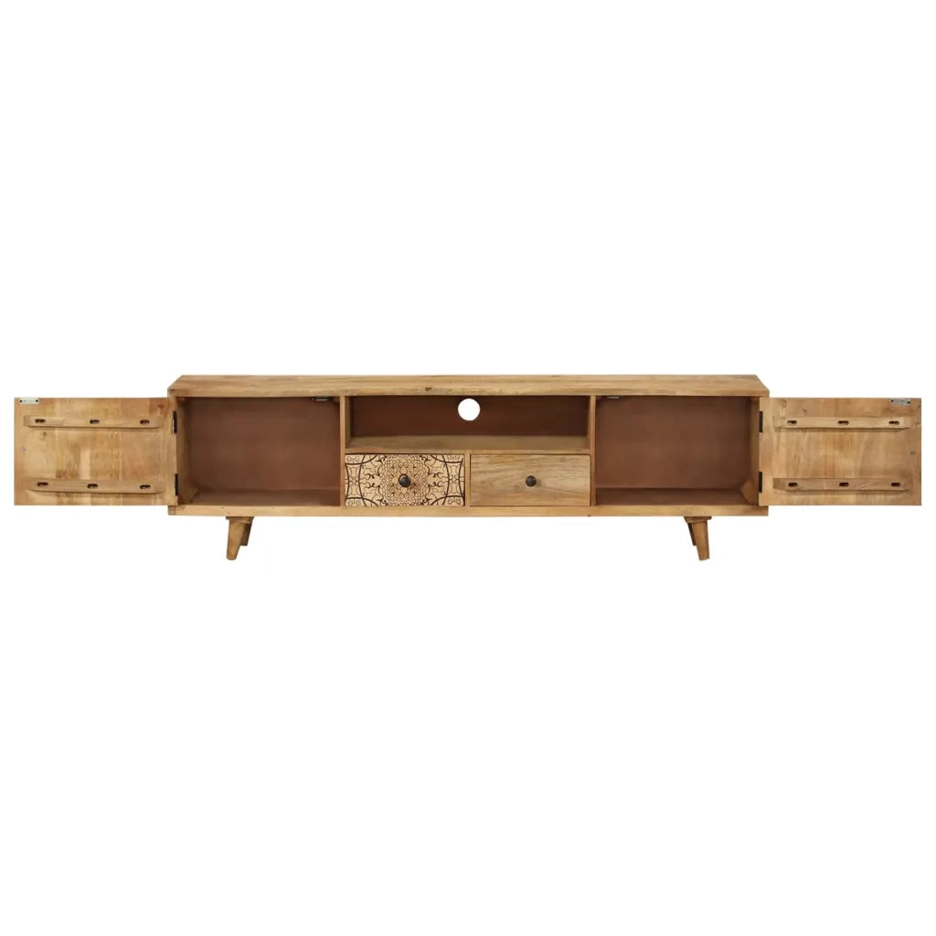 Mobile Porta TV 140x30x40 cm in Legno Massello di Mango 249856