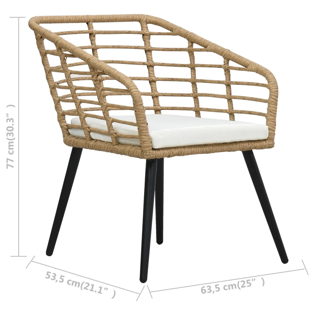 Set da Bistrot 3 pz | Set Salotto da Giardino in Polyrattan Rovere