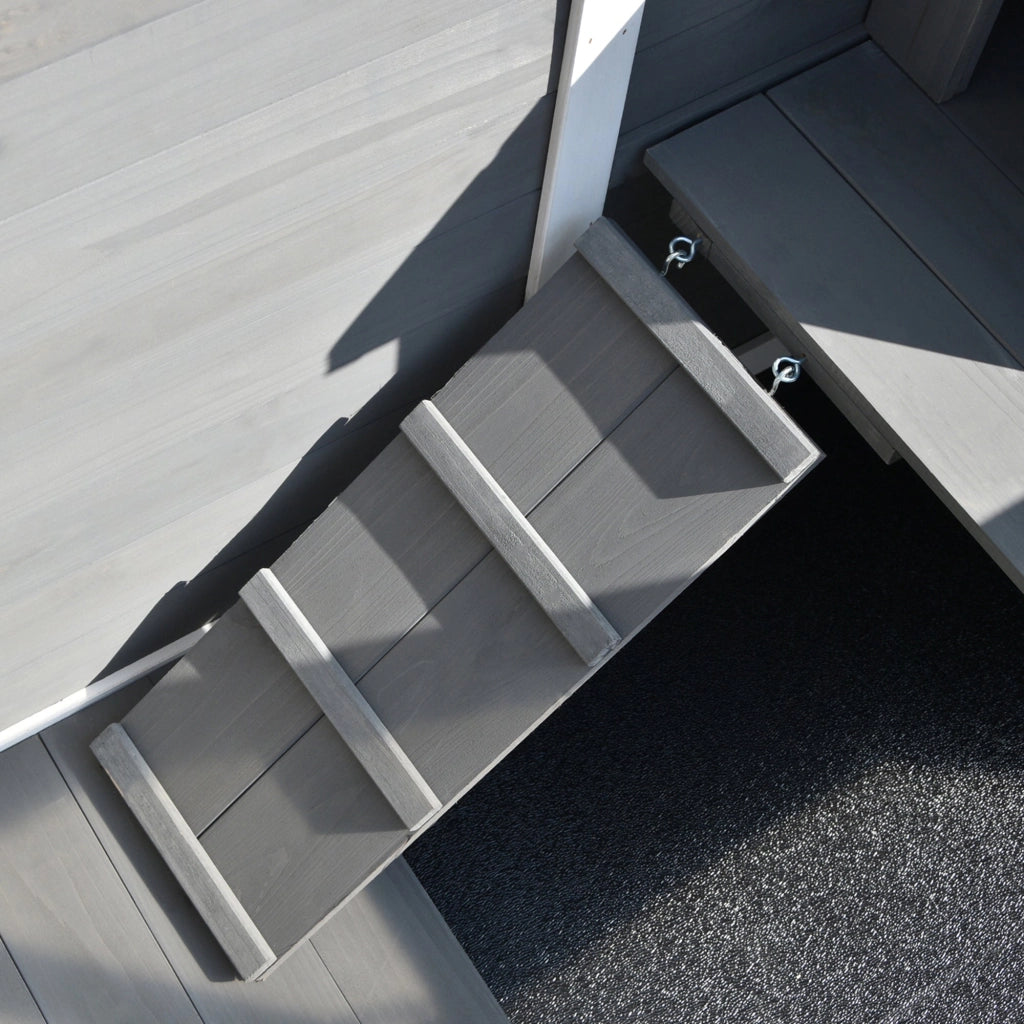 Conigliera da Esterno 2 Livelli 91,5x53,3x73 cm in Legno Grigio