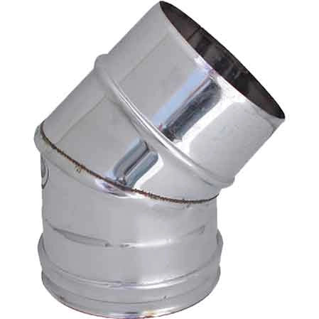 GOMITO A 45  ° PER CANNE FUMARIE  EE ? 250 mm
