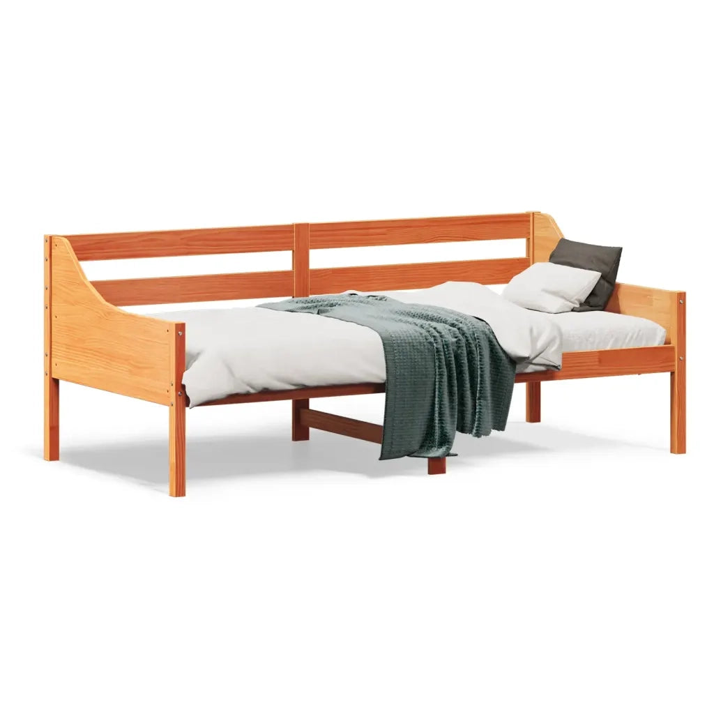Dormeuse senza Materasso Marrone Cera 90x190 cm Legno di Pino 842841