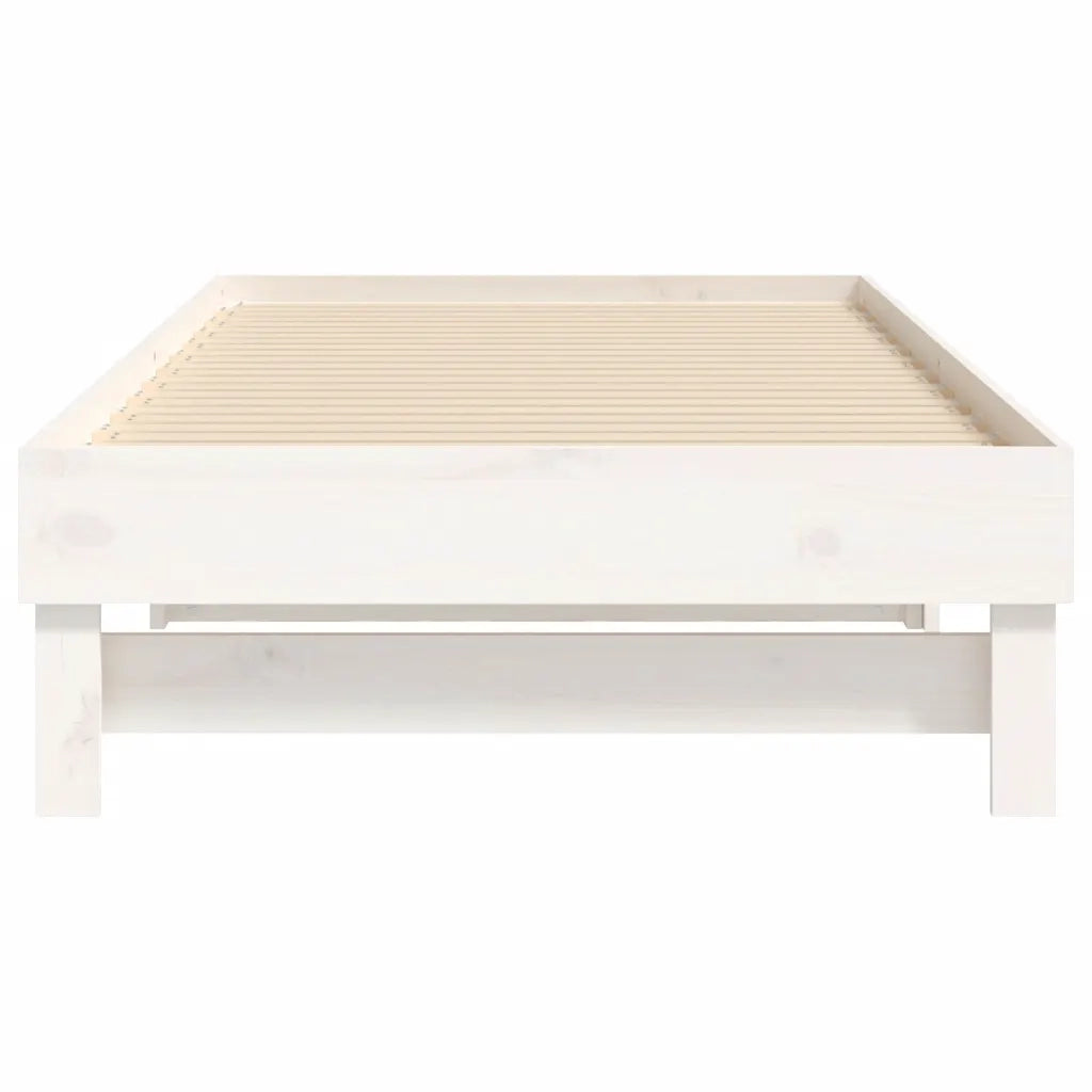 Dormeuse Estraibile Bianca 2x(90x190) cm Legno Massello di Pino