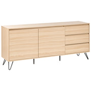 Credenza a 2 ante in truciolato con 2 cassetti marrone chiaro Cardigan camera da letto dal design minimalista