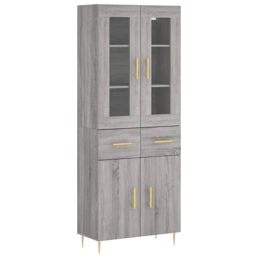 Credenza Grigio Sonoma 69,5x34x180 cm in Legno Multistratocod mxl 125705