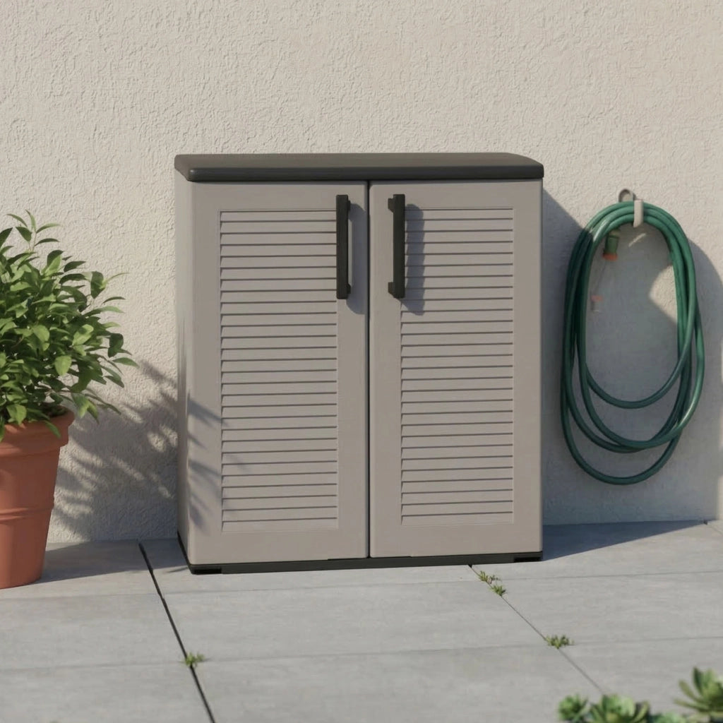 Mobile da Giardino Arisa, Armadio da Esterno un Ripiano Made in Italy, 68x37x84h cm Grigio