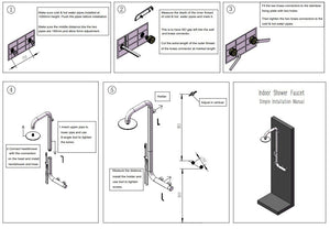 Doccia Giardino da Parete con Miscelatore e Doccetta Sined Arborea Nera
