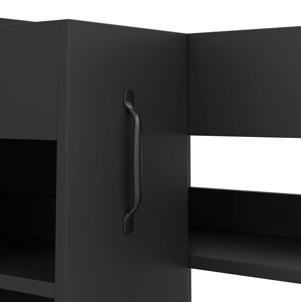 mobile contenitore nero su ruote 52x50x75 cm con moduli reversibili