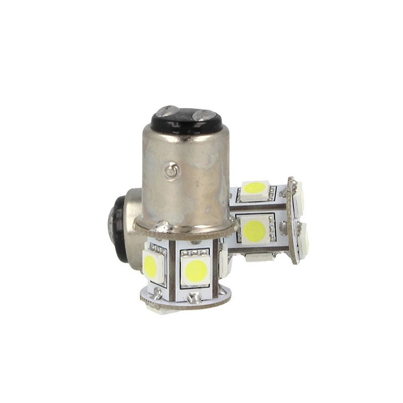 2 Lampade LED Barca BAY15D Bianco Freddo 12V 24V 2W No Polarità 7 SMD 5050 G18,5