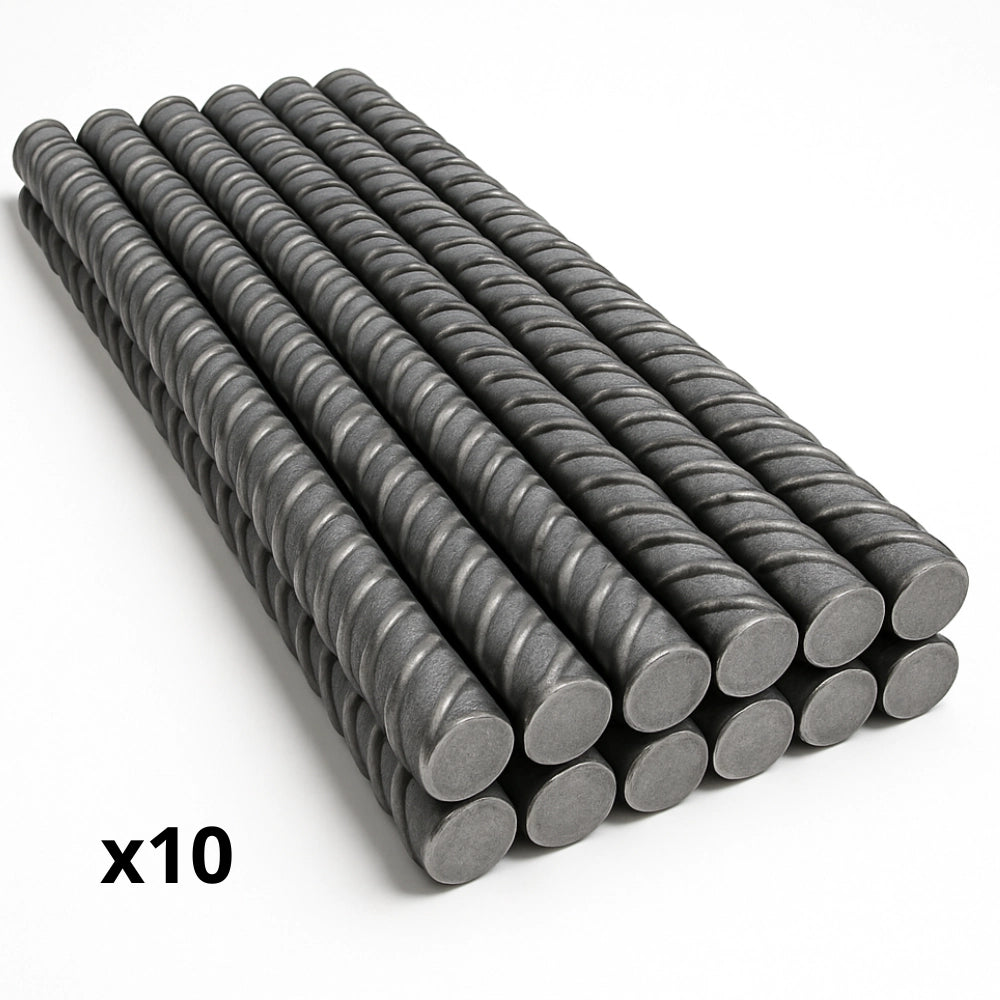 Tondino ferro zigrinato 1,2 m barra armatura cemento edilizia pezzi 10 *** misura Ø 10 mm, confezione 1
