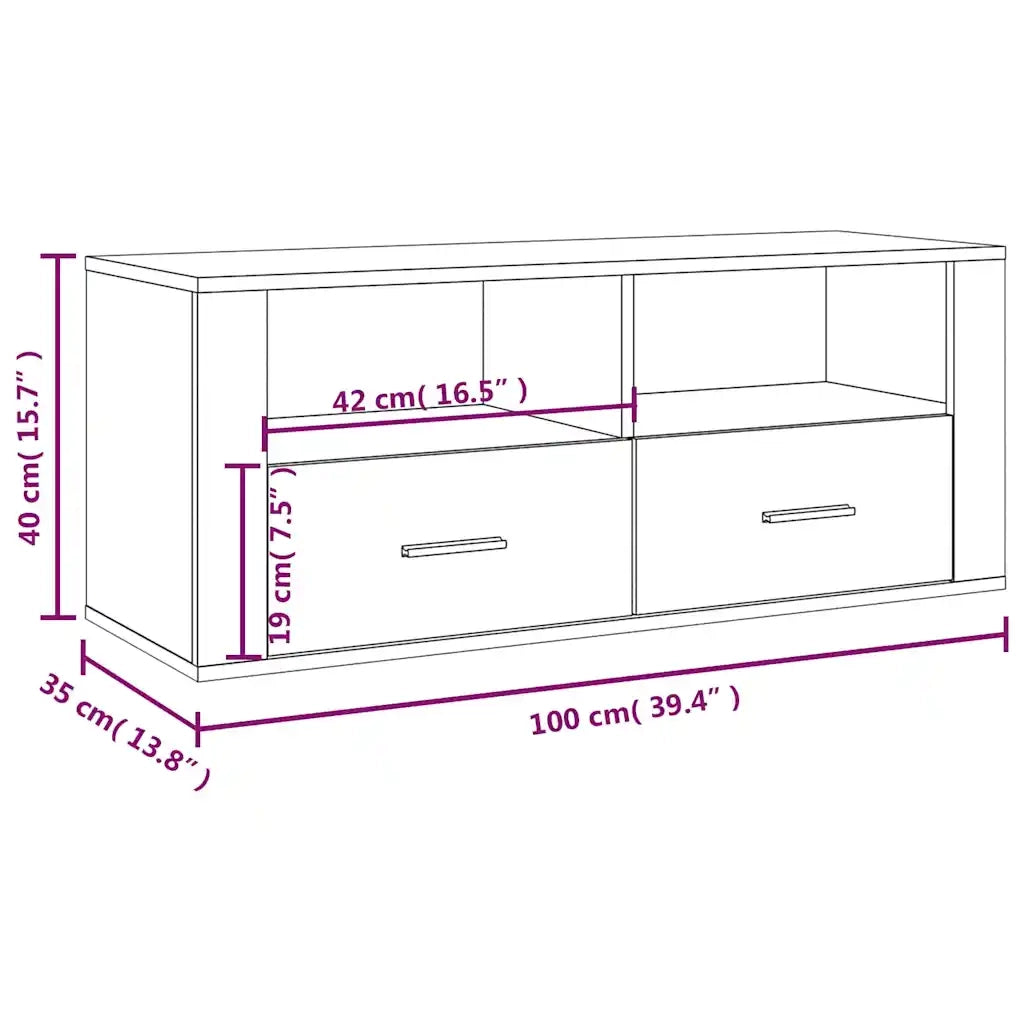 Mobile per TV Grigio Cemento 100x35x40 cm Legno Multistrato cod mxl 26520