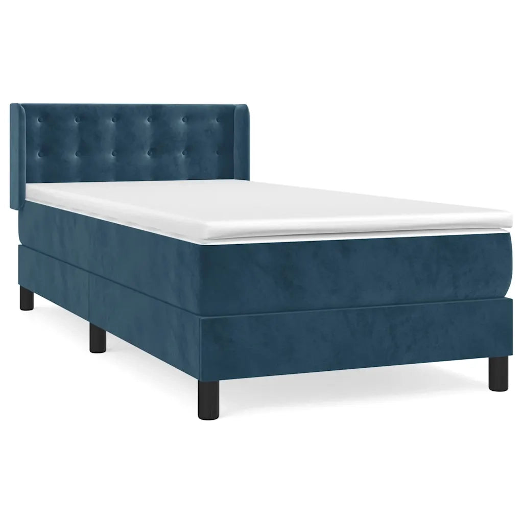 Giroletto a Molle con Materasso Blu Scuro 80x200 cm in Velluto 3131169