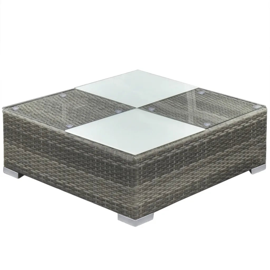 Set Divani da Giardino 5 pz | Set Salotto da Giardino con Cuscini in Polyrattan Grigio