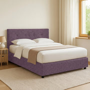 Oxford, Letto Matrimoniale Sfoderabile Made in Italy, Viola Lilla