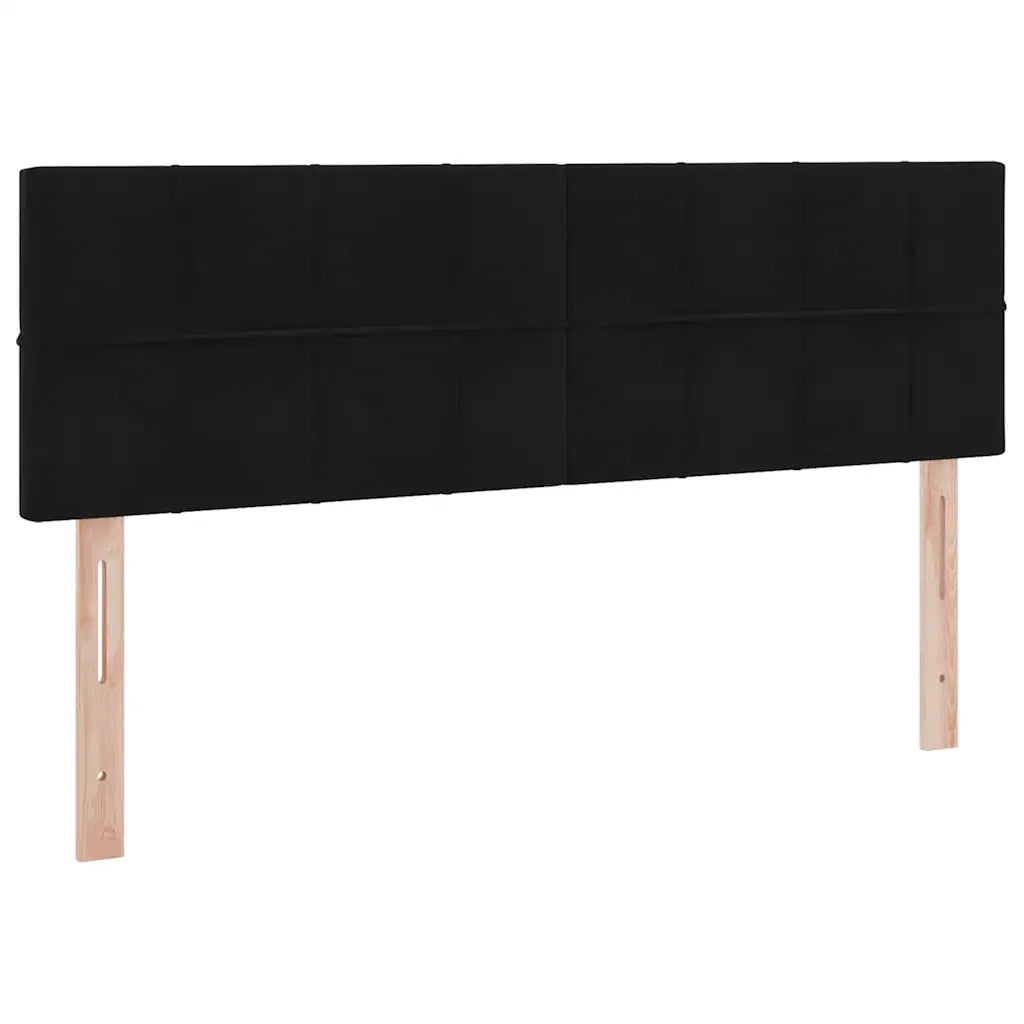 Letto con Contenitore con materasso Nero 140 x 190 cm Velluto