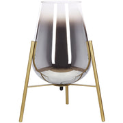 Lampada da tavolo in acciaio e vetro color oro 44 cm moderna soggiorno camera da letto
