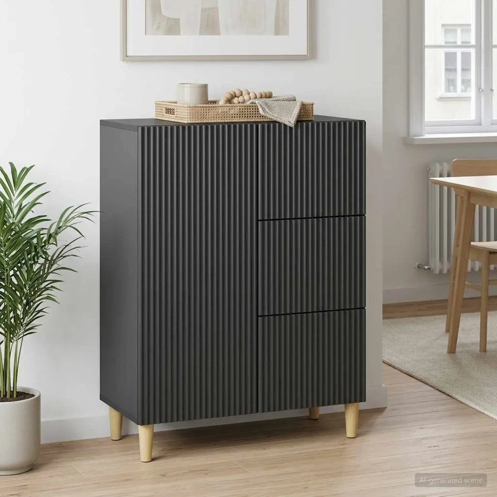 Credenza Nero 66 x 34,5 x 90 cm Legno ingegnerizzato 894626