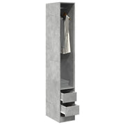 Armadio Grigio Cemento 30x50x200 cm in Legno Multistrato