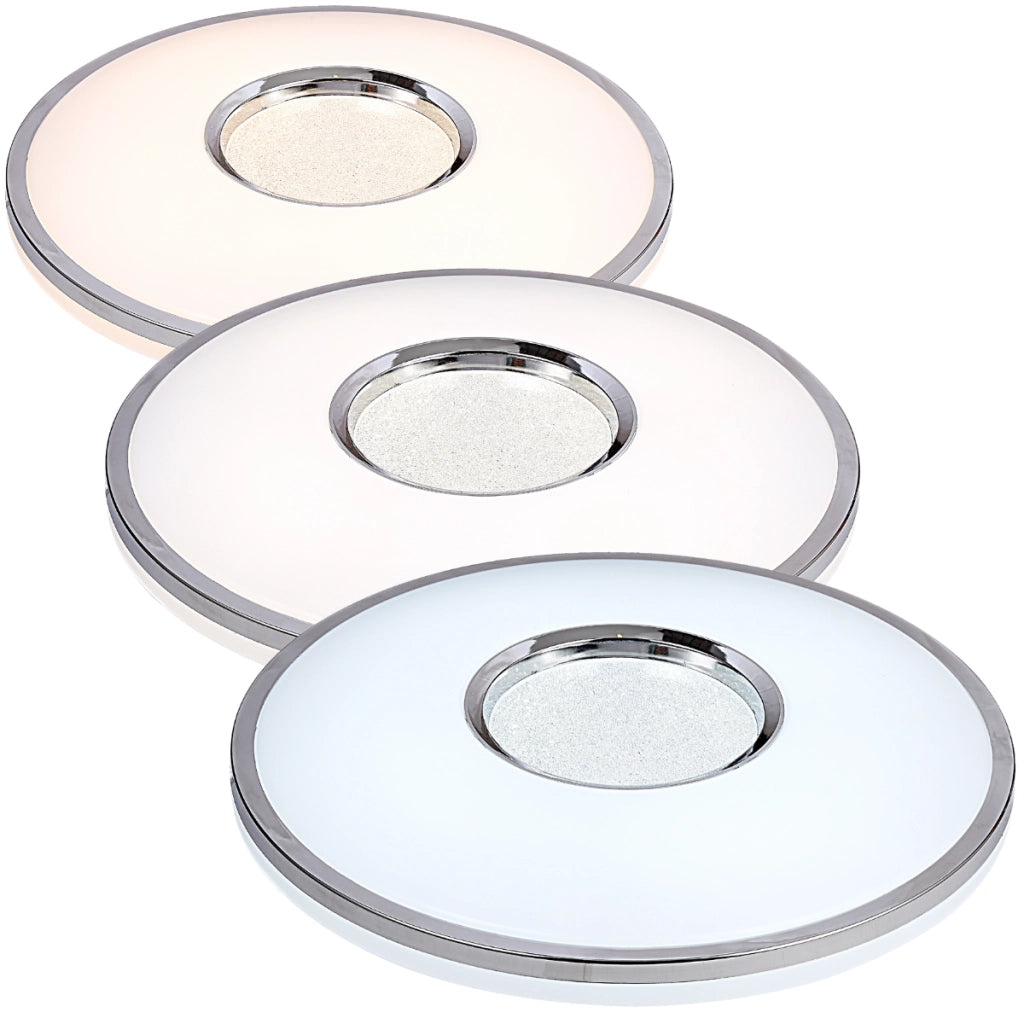 Plafoniera LED Polux Leon 39cm 48W CCT IP44 con telecomando