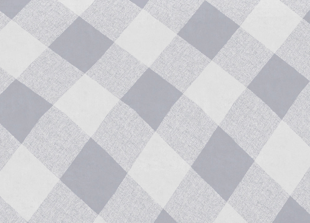 Telo Arredo Multiuso Linea Pensieri Delicati In Cotone Disegno Lovely Check - Singolo - Grigio