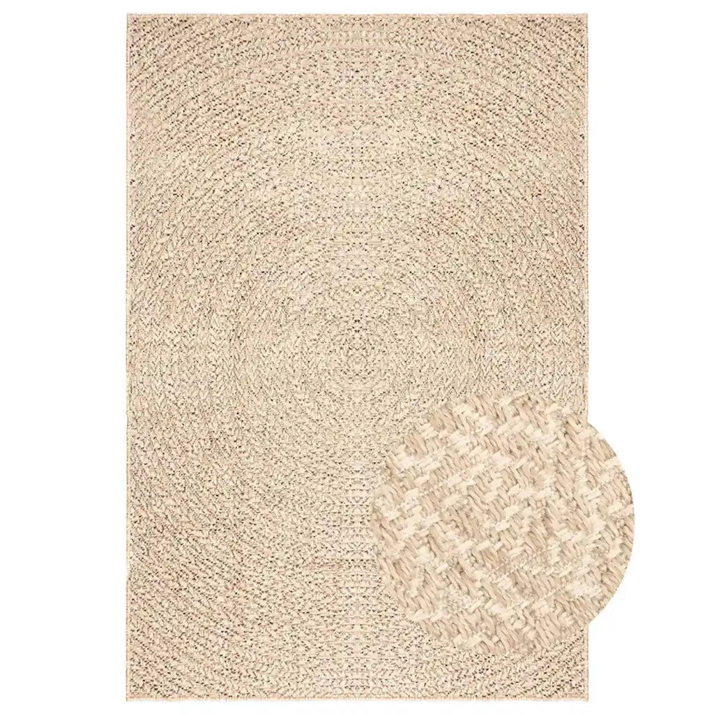 Tappeto del soggiorno | Tappeto ZIZUR Beige 120x170 cm Aspetto Iuta Interni ed Esterni