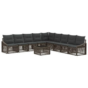 Set Divano da Giardino 10 pcs Grigio polyrattan
