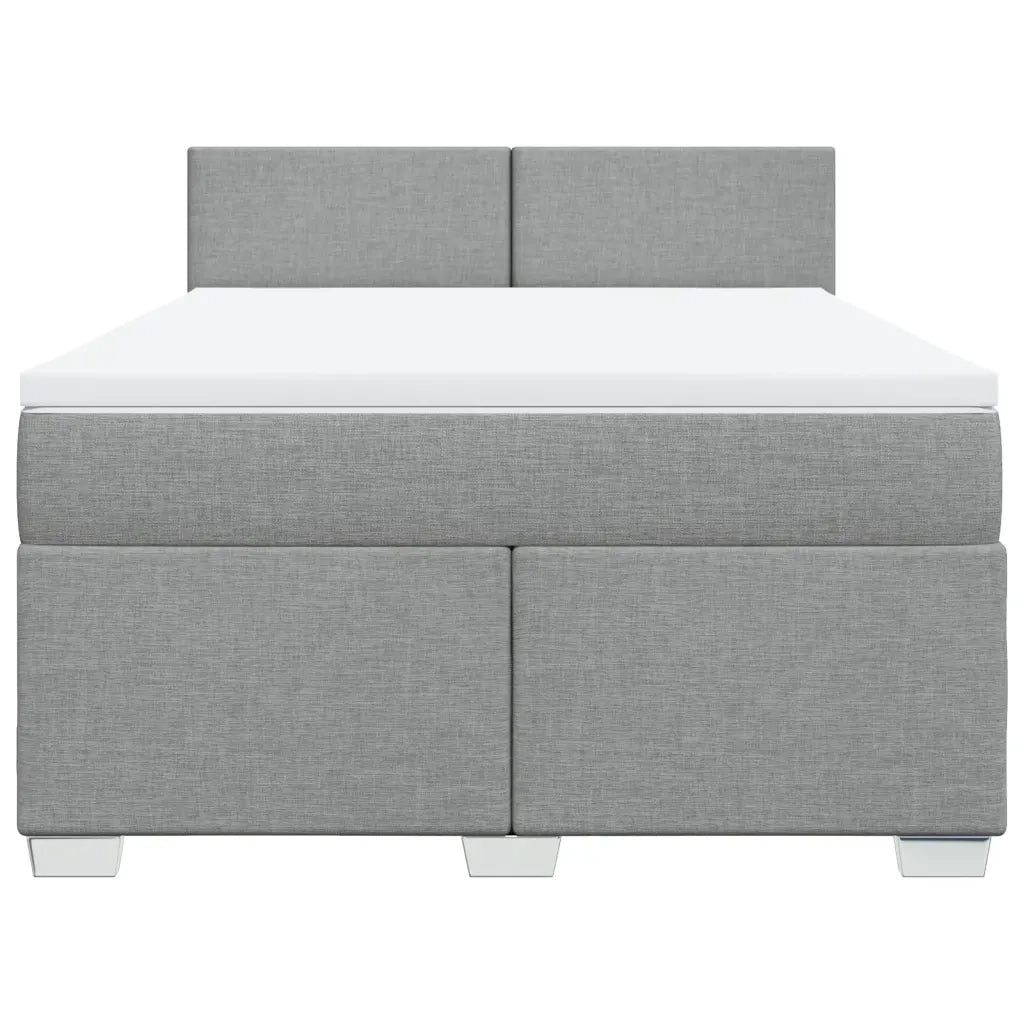 Giroletto a Molle con Materasso Grigio Chiaro 140x200cm Tessuto