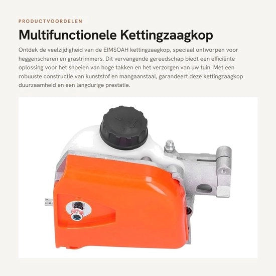 Manicotto per sega a catena multifunzionale - Pezzo di sostituzione per attrezzi - Componente di fissaggio di montaggio - Materiale Kunststof/Mangaanstaal - Dimensioni 14 x 10 cm - Manicotto con denti di sega