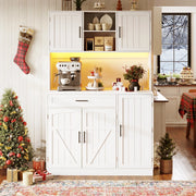 ARMADIO Contenitore 110x38x180 cm MDF Bianco con LED e prese USB
